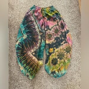 Tie Dye Rayon Harem Balloon Pants - One Size